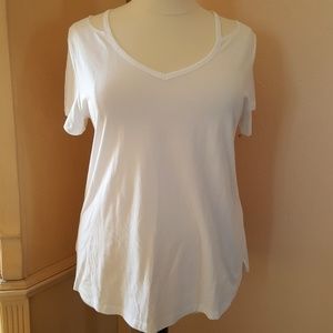 The Tee Shop Lane Bryant White Cut Out Tee 18/20